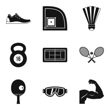 Şampiyonluk Icons set, basit tarzı için hazırlık