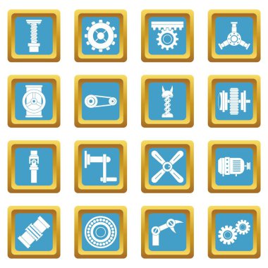 Techno mekanizmaları kit simgeler gök mavisi