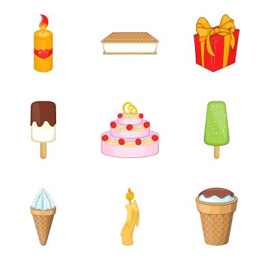 Icons set, karikatür tarzı eğlendirmek