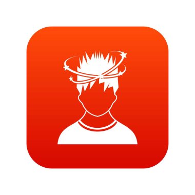 Adam baş dönmesi simgesi dijital kırmızı