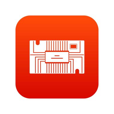 Mikroçip simgesi dijital kırmızı