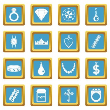 Takı öğeleri simgeler gök mavisi