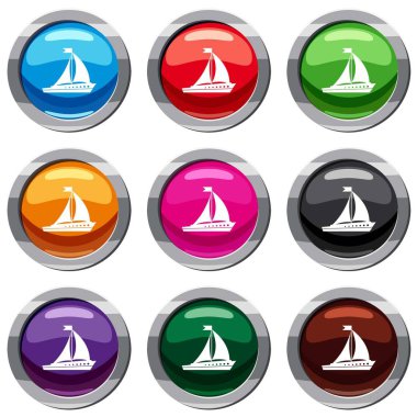 Yelkenli gemi 9 koleksiyonu ayarla