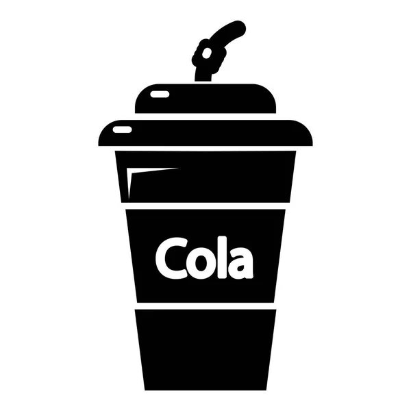 Cola plastik cam kutsal kişilerin resmi, basit siyah stil — Stok Vektör