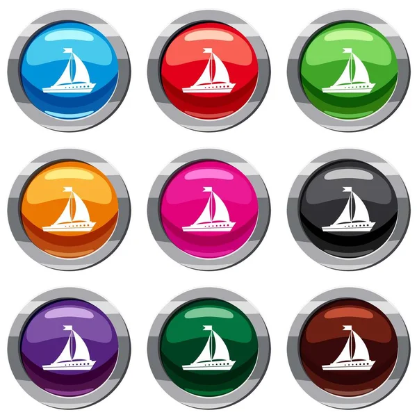 Yelkenli gemi 9 koleksiyonu ayarla