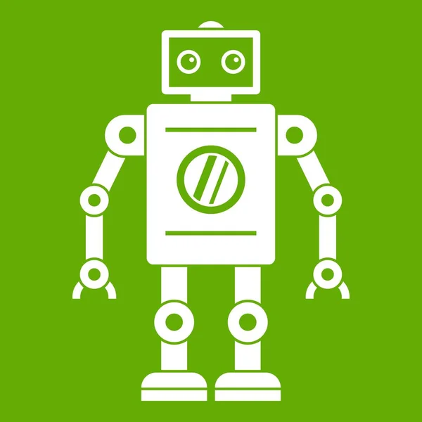 Robot retro icono verde — Vector de stock