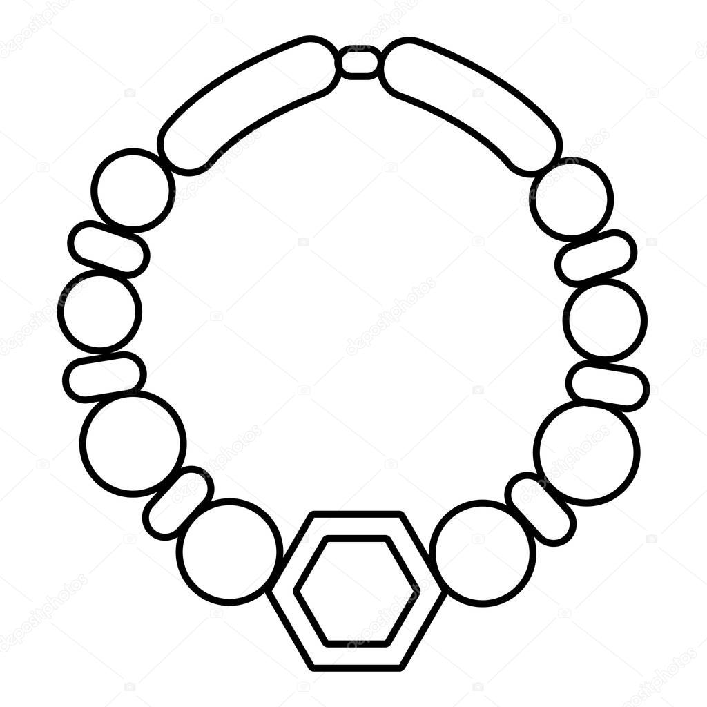 Pearl necklace icon , outline style