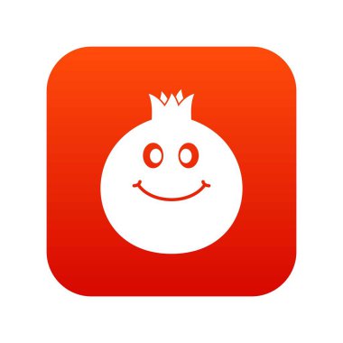 Olgun gülümseyen nar meyve simgesi dijital kırmızı