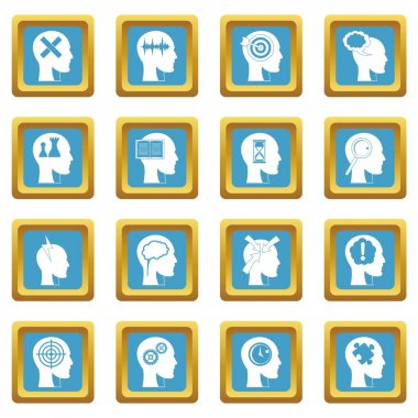 Kafa logolar simgeler gök mavisi