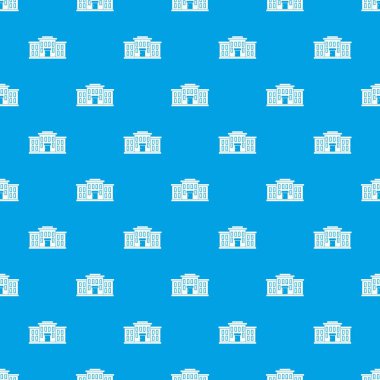 Okul binası desen kesintisiz mavi
