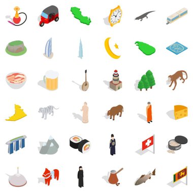 Cami Icons set, izometrik stili