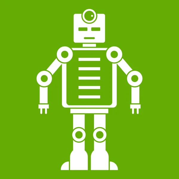 Icono de robot de inteligencia artificial verde — Vector de stock