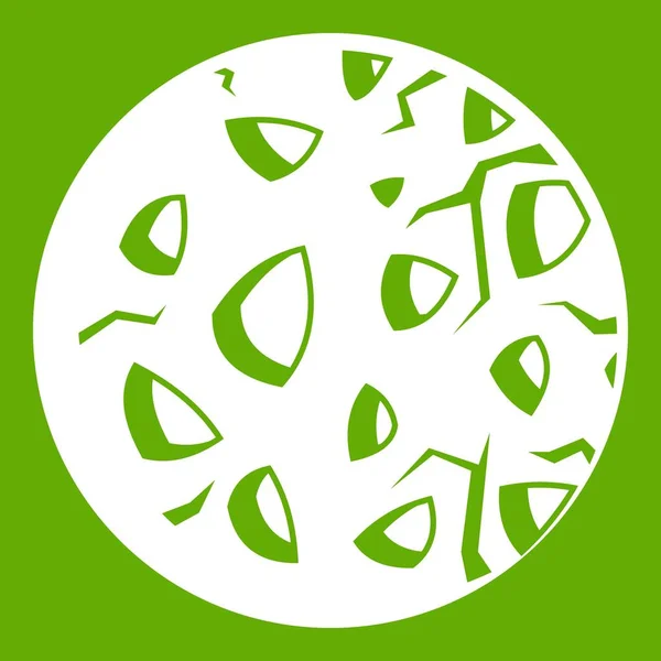 Icono planeta rocoso verde — Vector de stock