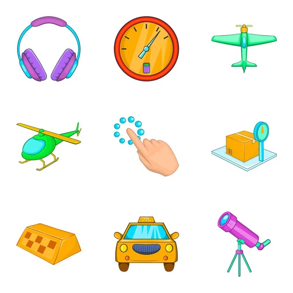 Helikopter simgeleri ayarlandı, çizgi film biçimi