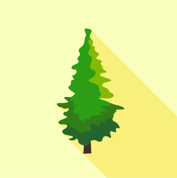 Pine tree icon, flat style — Stock Vector
