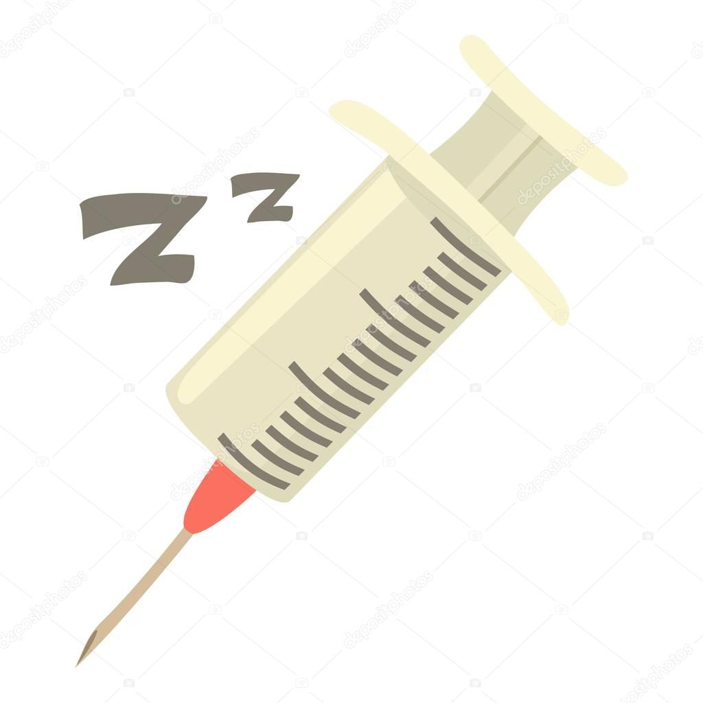 Syringe icon, cartoon style