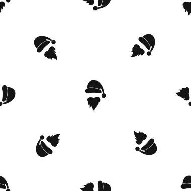 Santa Claus şapka ve sakal sorunsuz siyah desen