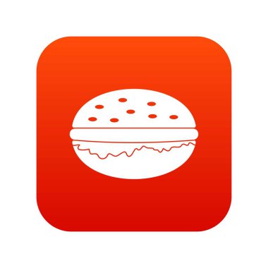 Burger simgesi dijital kırmızı