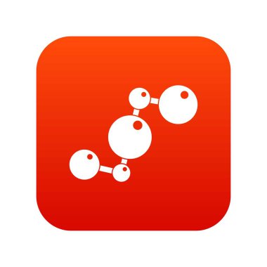 Kimyasal ve fiziksel molekülleri simgesi dijital kırmızı