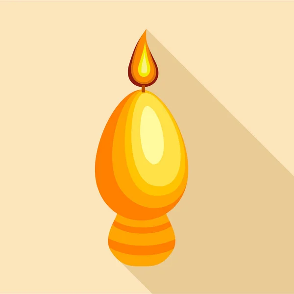 Egg candle icon, flat style — Stock Vector
