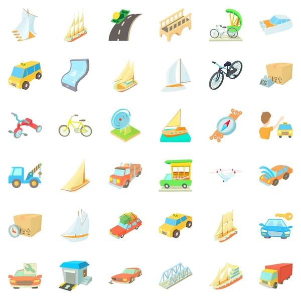 Otobüs Icons set, karikatür tarzı