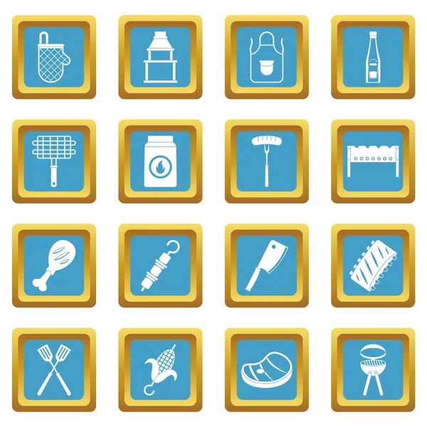 Barbekü gıda simgeler gök mavisi