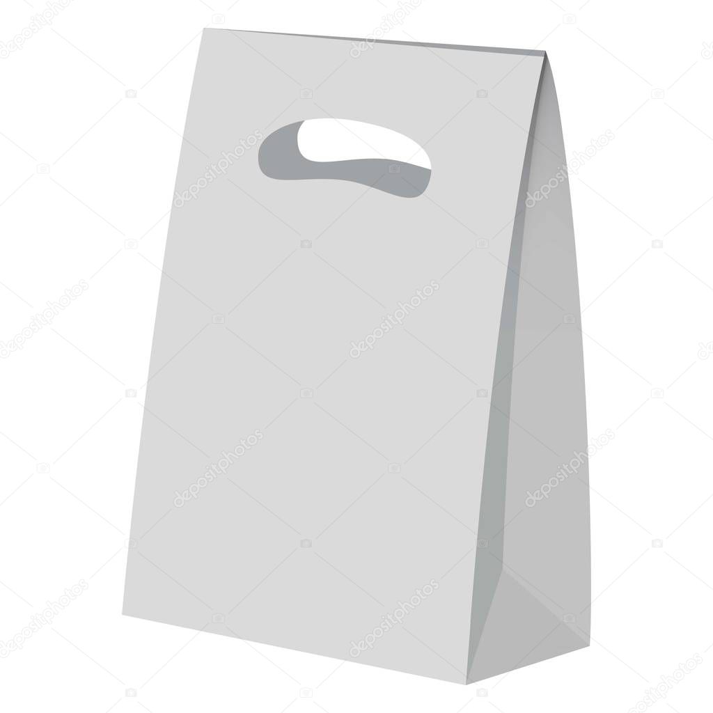 Download Hand bread paper bag mockup, realistic style — Stock ...