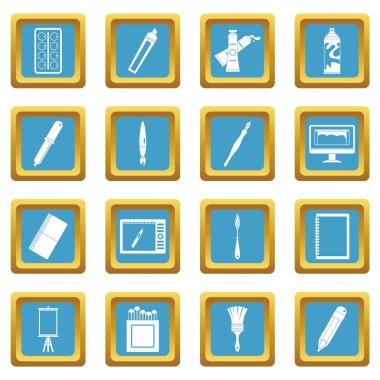 Tasarım ve çizim araçları simgeler masmavi