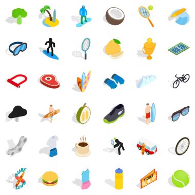 Sörf Icons set, izometrik stili