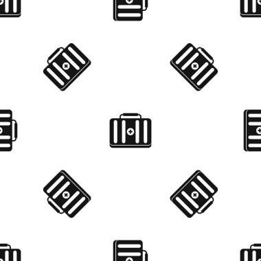 İlk yardım kiti desen sorunsuz siyah