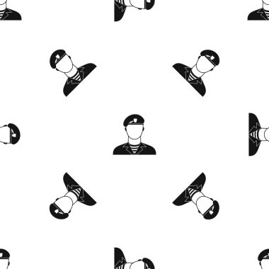 Modern ordusunda asker desen sorunsuz siyah