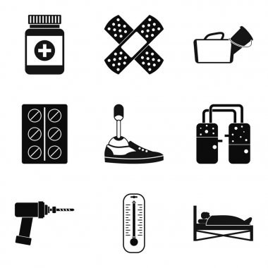 Tıp adamı Icons set, basit tarzı