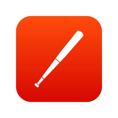 Siyah beyzbol sopası simgesi dijital kırmızı