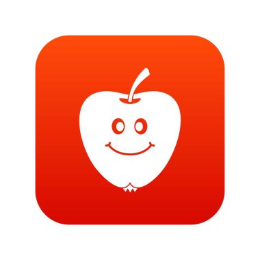 Gülen elma simgesi dijital kırmızı