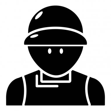 Tesisatçı adam simgesi, basit siyah stil