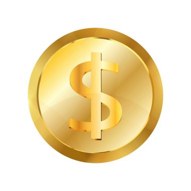 Doları altın sikke simge, gerçekçi