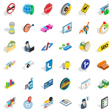 Bilgisayar Icons set, izometrik stili