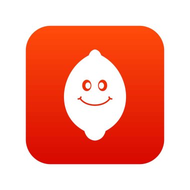 Gülümseyen limon meyve simgesi dijital kırmızı