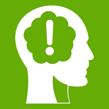 Ünlem işareti simgesi yeşil içinde baş