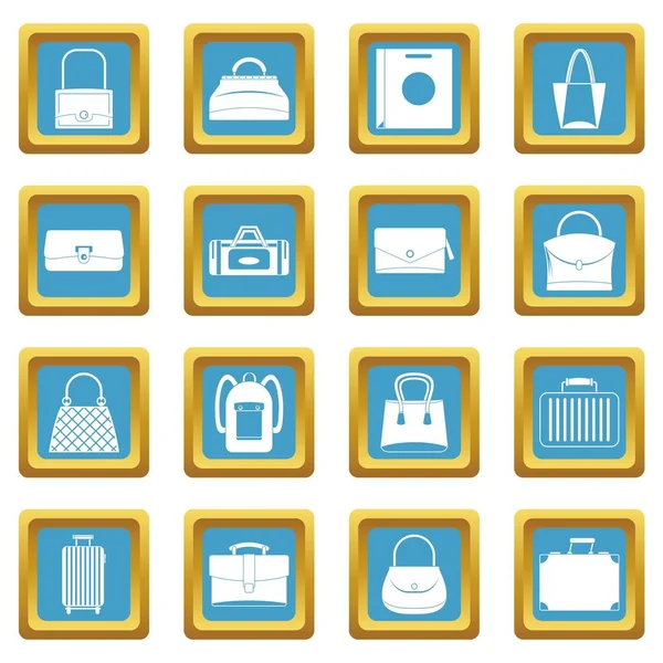 Mala de bagagem ícones azure — Vetor de Stock