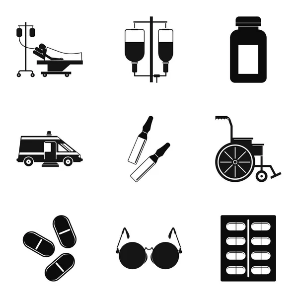 Hurt icons set, simple style — Stock Vector