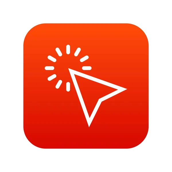 Haga clic en icono digital rojo — Vector de stock