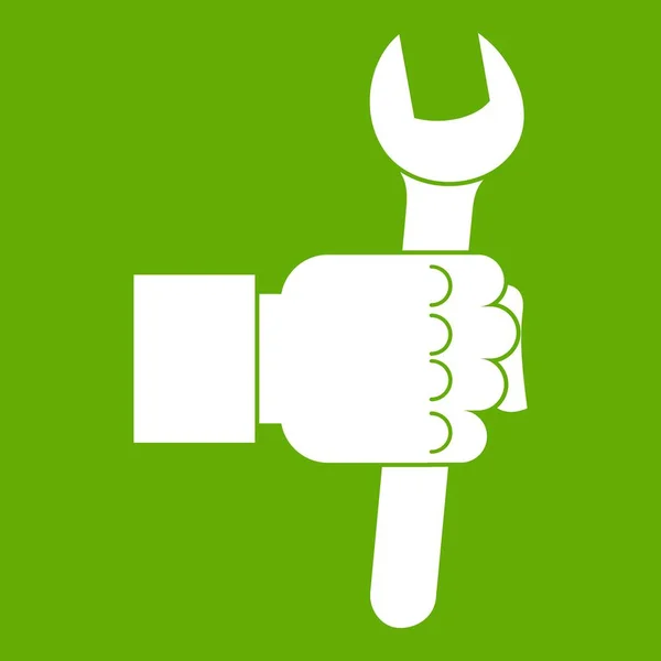 Μοποιώντας το κλειδί στο χέρι άνθρωπος εικονίδιο πράσινο — Διανυσματικό Αρχείο