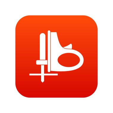 Akülü pistonlu testere simgesi dijital kırmızı