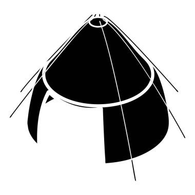 Konik çadır simgesi, basit tarzı