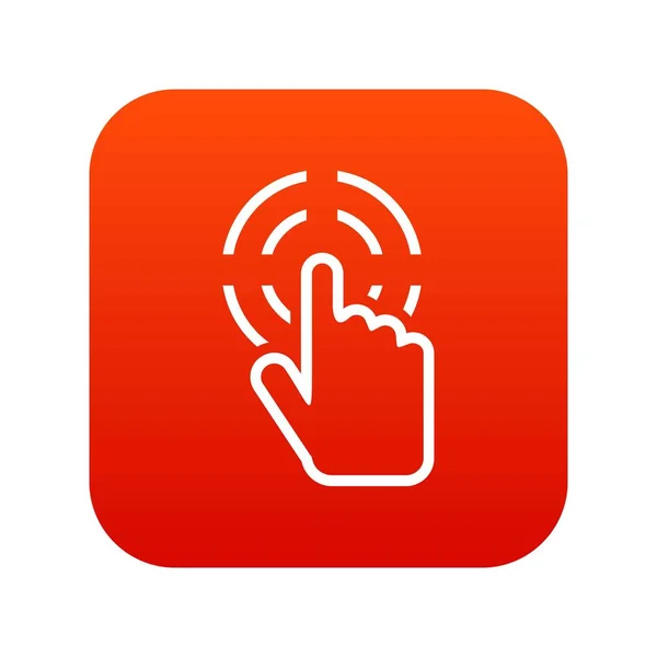 Haga clic en icono digital rojo — Vector de stock