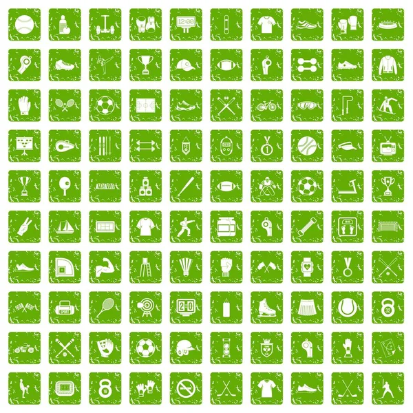 100 sporcu simgeler grunge yeşil ayarla