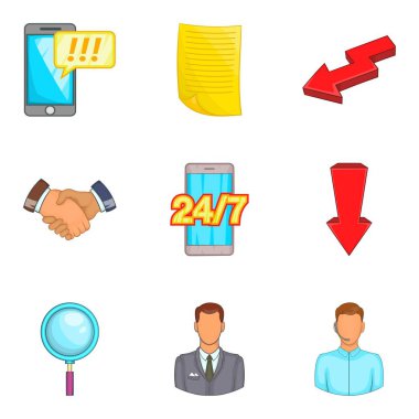 Icons set hesaplaşma, karikatür tarzı