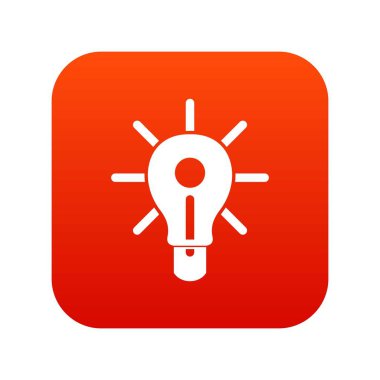 Parlak ampul simgesi dijital kırmızı