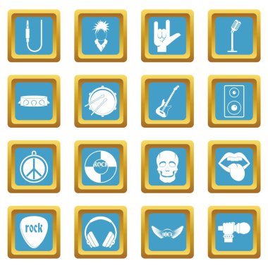 Rock müzik simgeleri gök mavisi